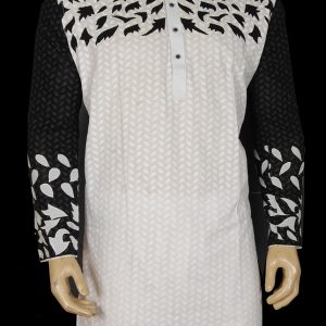 White Fullbody Printed Panjabi
