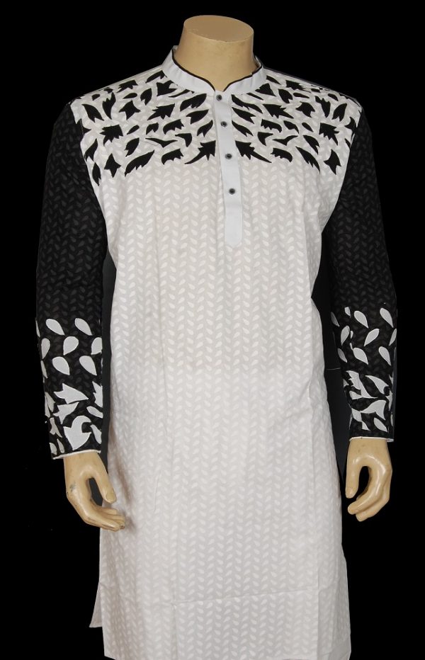 White Fullbody Printed Panjabi